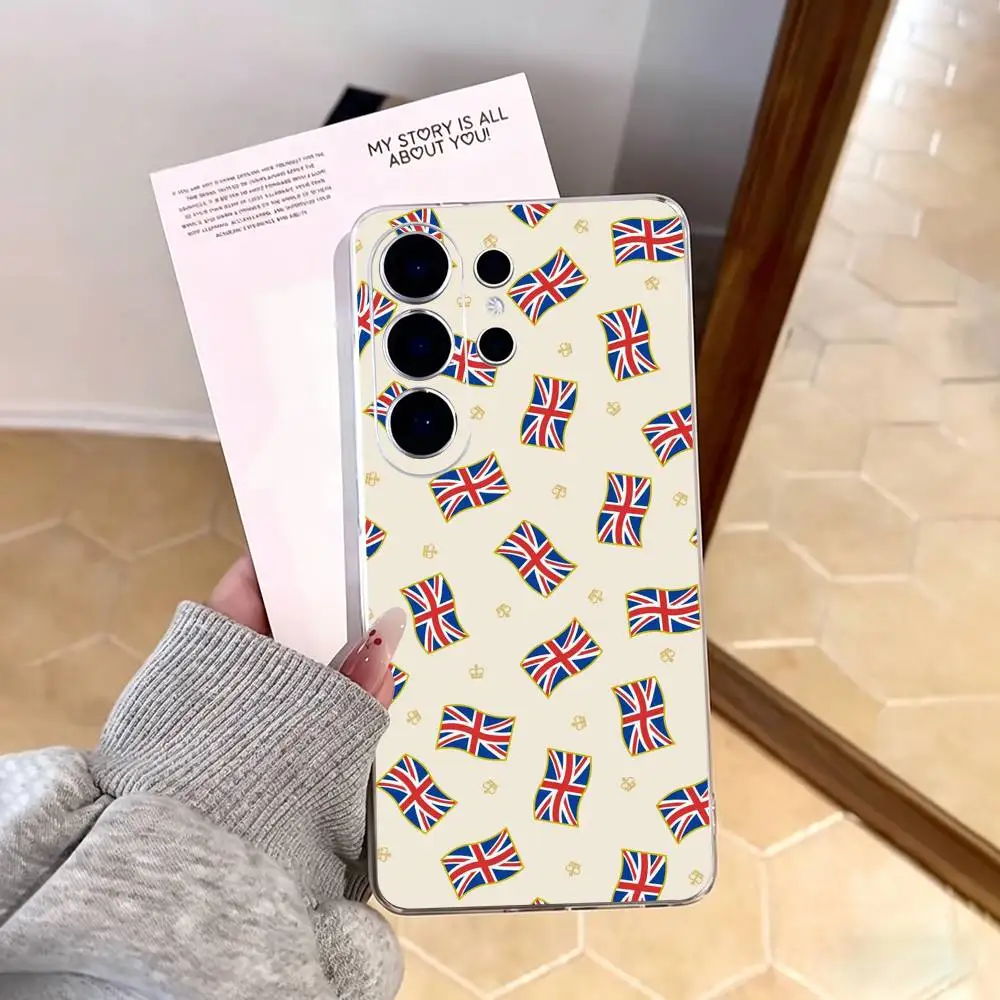 British National Flag   Phone Case For Samsung S25,S24,S21,S22,S23,S30,Ultra,S20,Plus,Fe,Note,10,9,5G Transparent Cover
