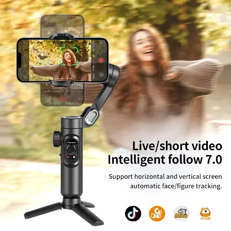 3-Axis Handheld Gimbal Stabilizer SmartXE for Smartphone for iPhone Android AI Face Tracking TikTok Vlog Portable,  load-bearing