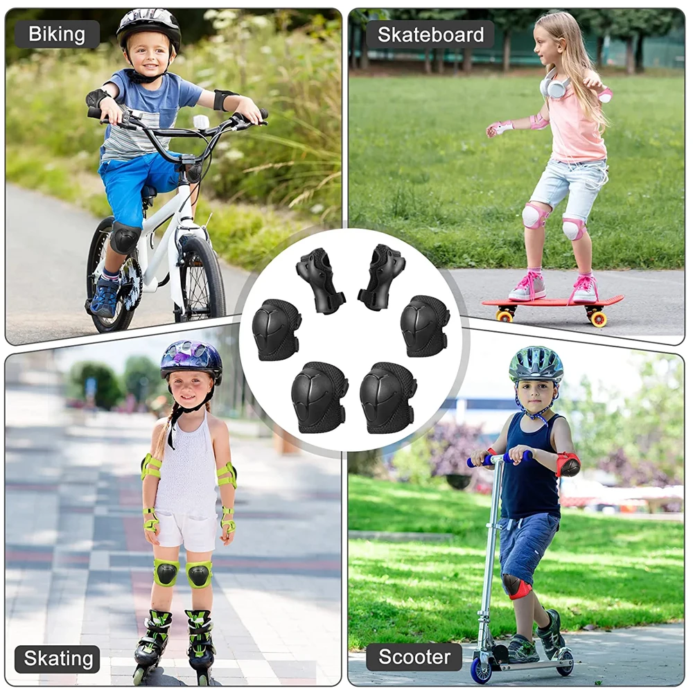 Kinder Knie Pads Ellenbogen Pads Alter 3-7 Kleinkind Jungen Mädchen, 6 In 1 Schutz Getriebe Sicherheit Set mit Handgelenk Schutz für Skating