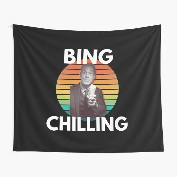 Bing Chilling Retro John Xina Ice Cream  Tapestry Printed Wall Art Bedspread Decor Living Mat Yoga Colored Decoration Hanging