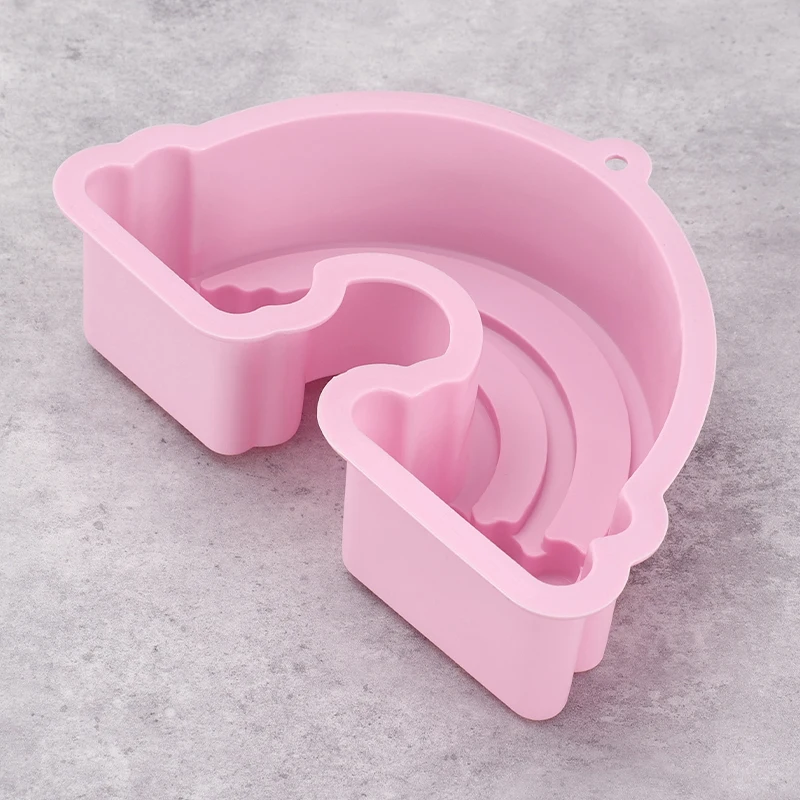 Rainbow Silicone Cake Mold Gypsum Aroma Cake Decorating Moulds Handmade Soap Chocolate Mold Kitchen Baking Cake Mould