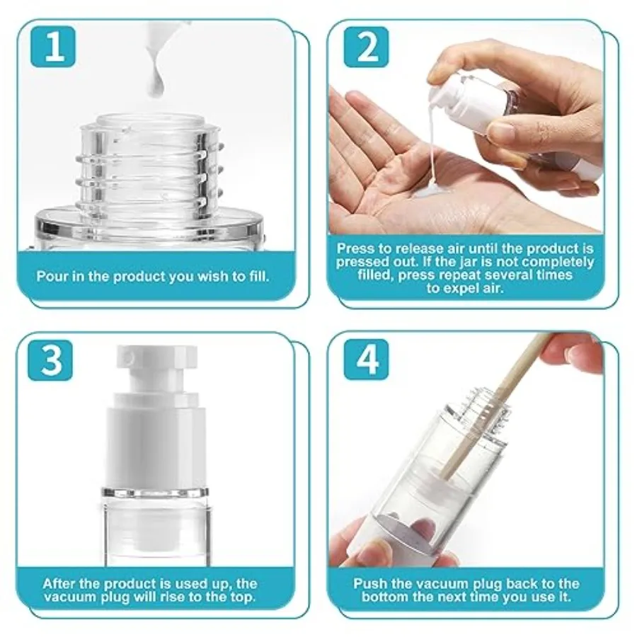 20 Pack Airless Pump Jar and Atomizer Perfume Spray Bottles Set, Leak Proof, Travel Cosmetic Containers for Shampoo Conditioner - view 6