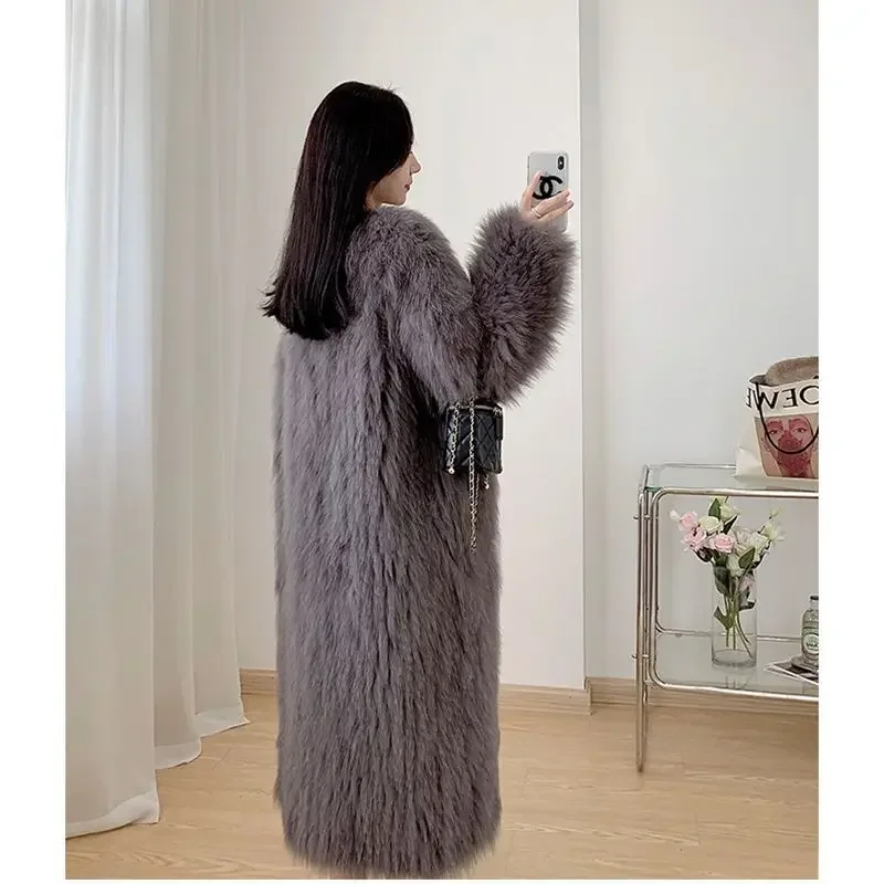 2024 Winter Long Fur Coat Women Imitation Fox Hair Fur Jacket Women Korean Version of The New Faux Fur Coat Fox Fur Long Outwear