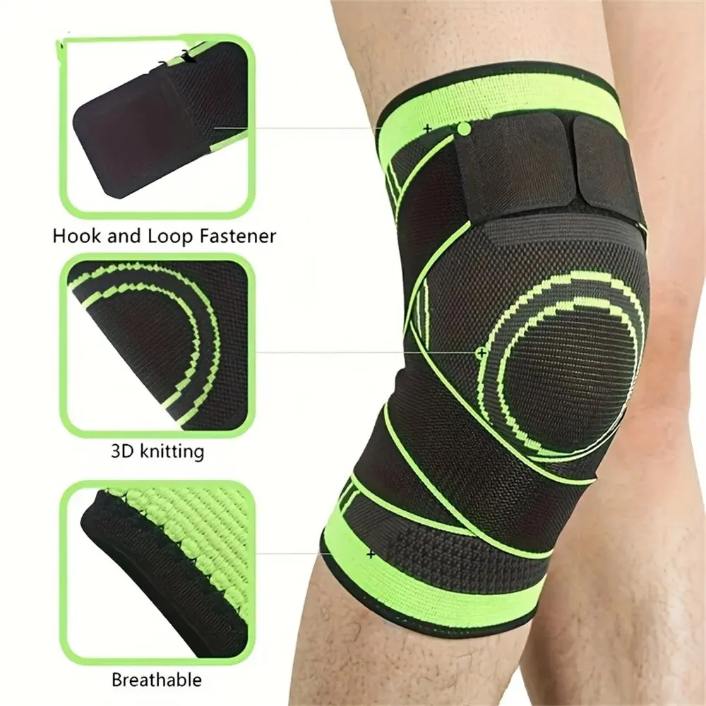 1PC Sports Knee Pad Men Pressurized Elastic Knee Pad Support Fitness Gear Basketball Volleyball Brace Tennis Cycling Protector