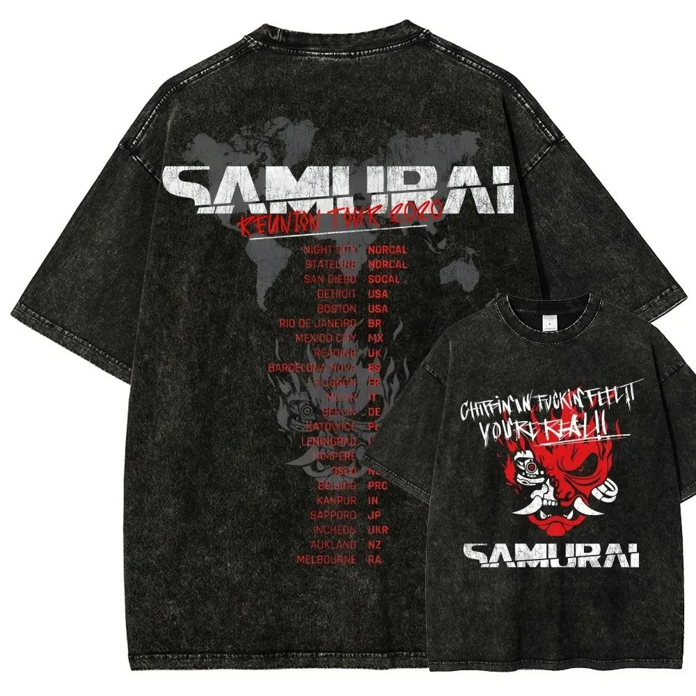 Camiseta Vintage Lavada Unisex Cyber Metal Phantom Liberty Video Game Merch Metalhead, Regalo para Fanáticos, Camiseta Lavada de Verano para Hombre y Mujer