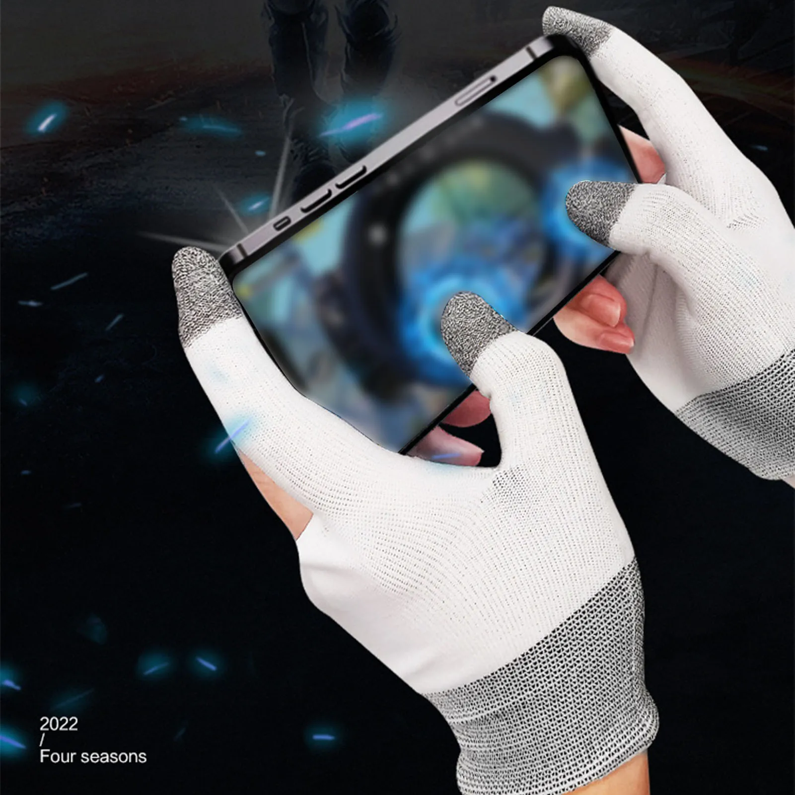 2PcsFinger Gloves Seamless Breathable Two-finger Game Finger Sleeves For PUBG Mobile Games Touch Screen Artifact