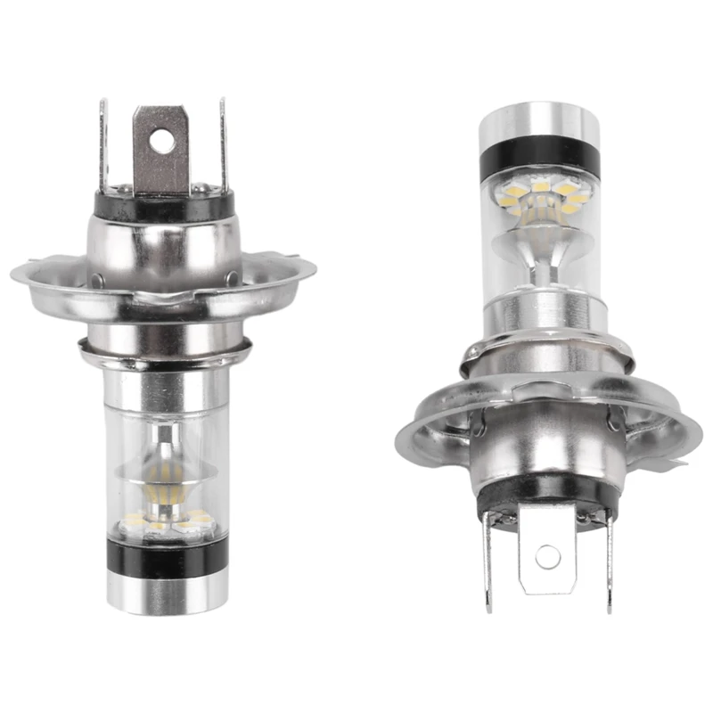 

2Pcs High Power Led H4 Hb2 9003 Bulb 100W 20Led Car Fog Light Lamp Headlights 6000K White