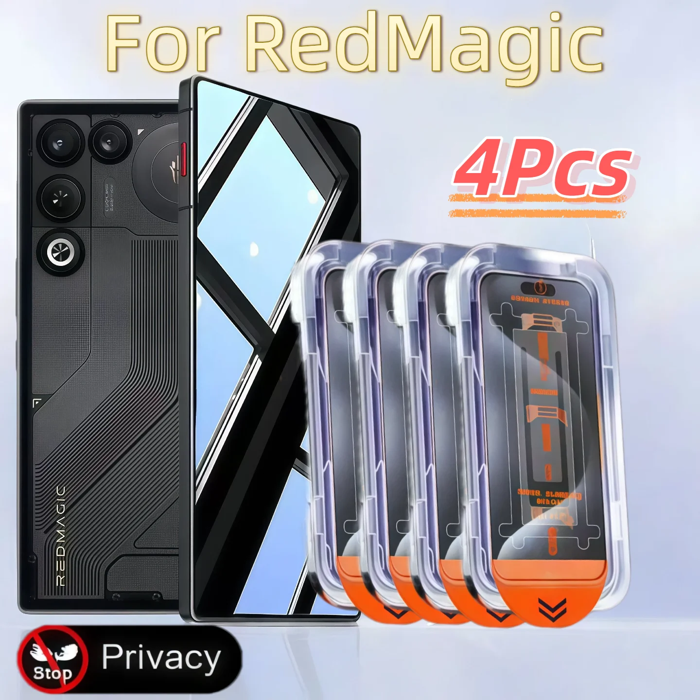 

4PCS Ultrasonic Dust-Free & Bubble-Free Privacy Tempered Glass Screen Protector for ZTE Nubia RedMagic 8/8S/9/9S/10/10S/11 Pro