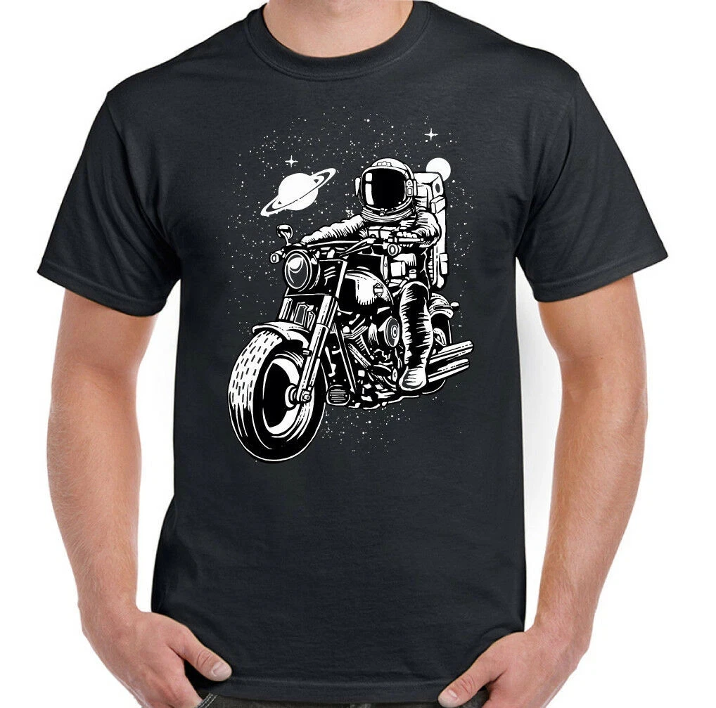

Space Motorbike Mens Funny Biker T-Shirt Motorcycle Universe Spaceman Bike