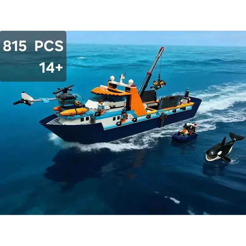 

НОВИНКА: Конструктор 815 деталей, серия «Город», 60368, Корабль для глубоководных исследований, Арктический исследовательский корабль, игрушка-конструктор, рождественский подарок