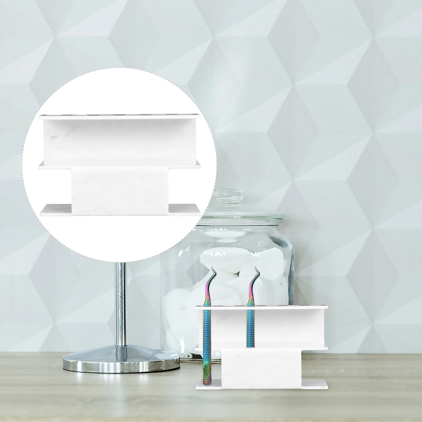 Eyelash Extension Tweezer Storage Holder Acrylic Display Stand For Makeup Tools Organizer 6 Holes Tweezer Stand
