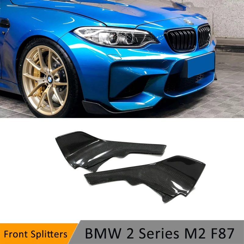 

Carbon Fiber Car Front Bumper Side Cover Splitter For BMW F87 M2 2016-2019 Air Vent Lower Kit Spoiler Lip Corner Guard Trim FRP