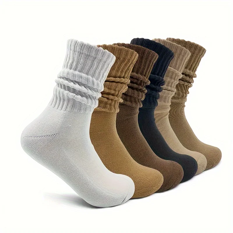24 زوجًا من الجوارب النسائية - لون خالص وفضفاض مناسب للراحة اليومية في منتصف الساق #5