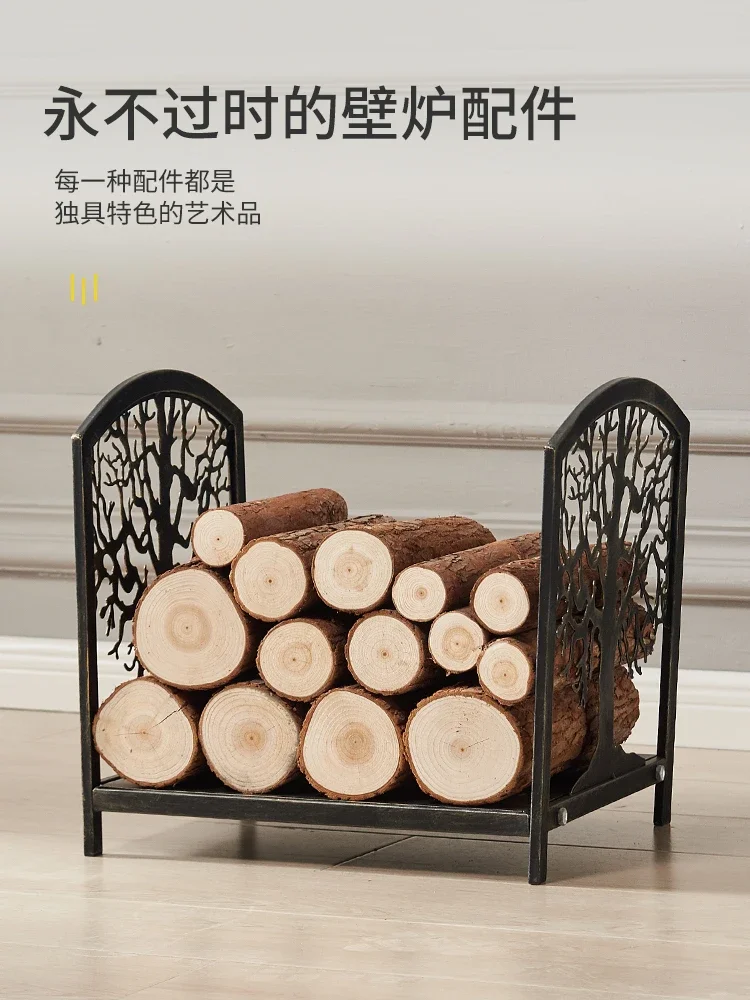 Firewood basket for wood-burning fireplace, firewood basket for wood-burning real fire fireplace, wrought iron firewood basket