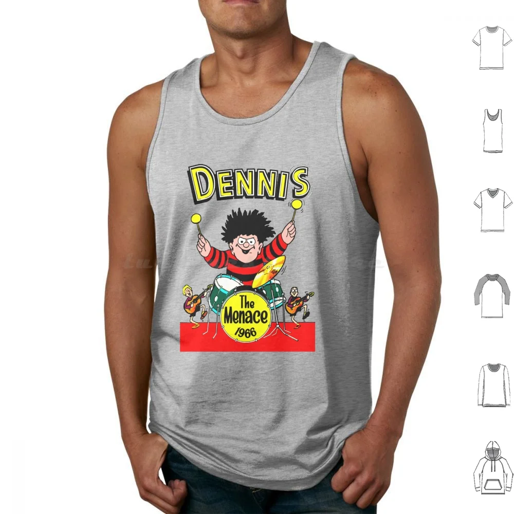 Dennis The Menace Comic Uk England British Tank Tops Print Cotton 1966 Dennis The Menace British Dennis The Menace Dandy
