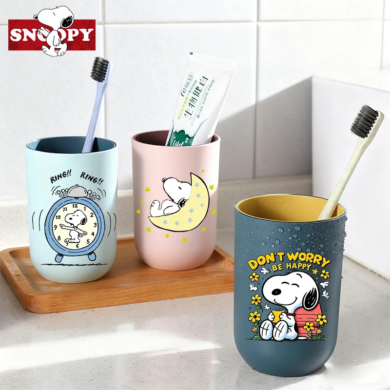 Snoopys Tooth Cup Student Toothbrush Cup Anime Cartoon Mouthwash Cups Children Cute Toothpaste Bottles Rinse Cups Birthday Gift