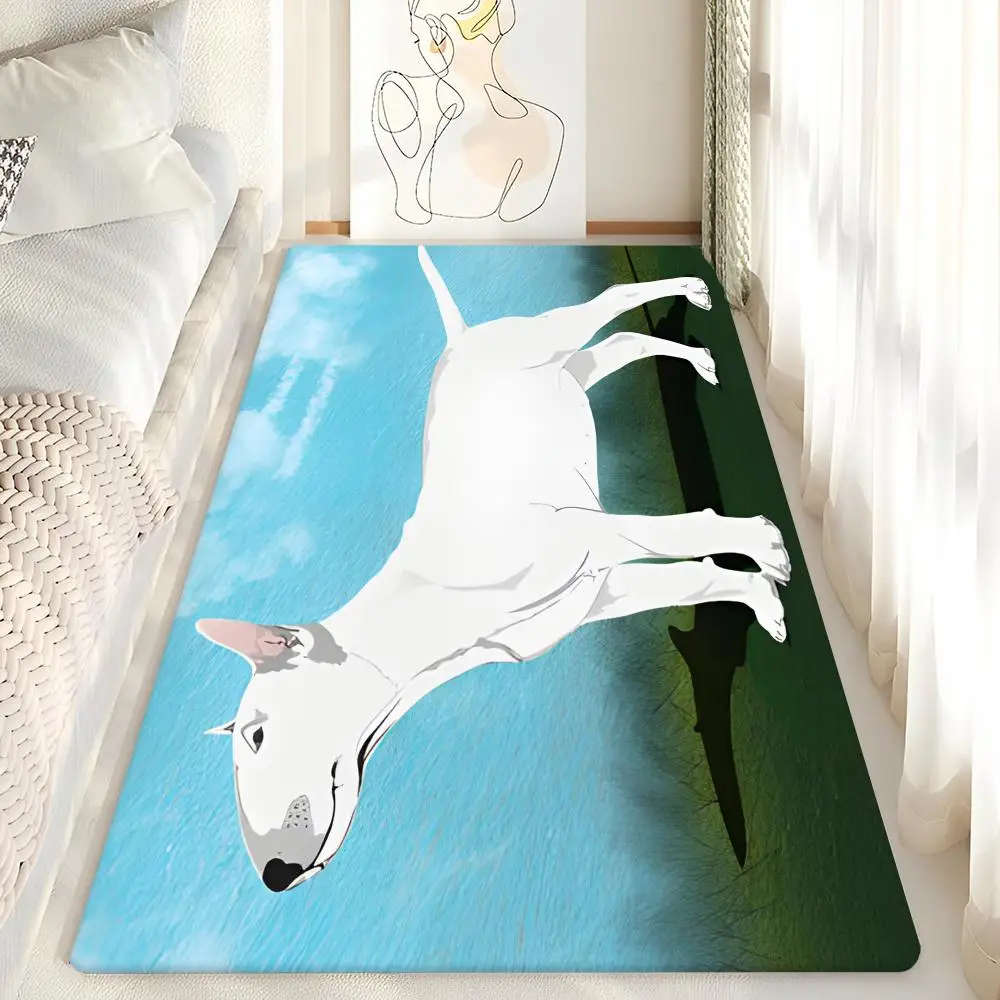 B_Bull T-Terrier Cute Dog  Floor Mat Bathroom Mat Kids Room Bedroom Decoration Balcony Anti-Slip Doormat Living Room Welcome Rug