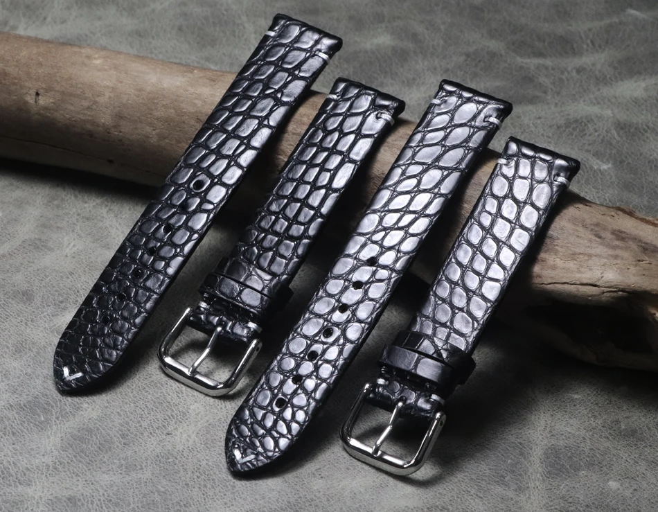 Exquisite Thin Crocodile Leather Watchbands Alligator Grain Watch Band Bracelet 18mm 19mm 20mm 21mm 22mm Brand Soft Strap Belt