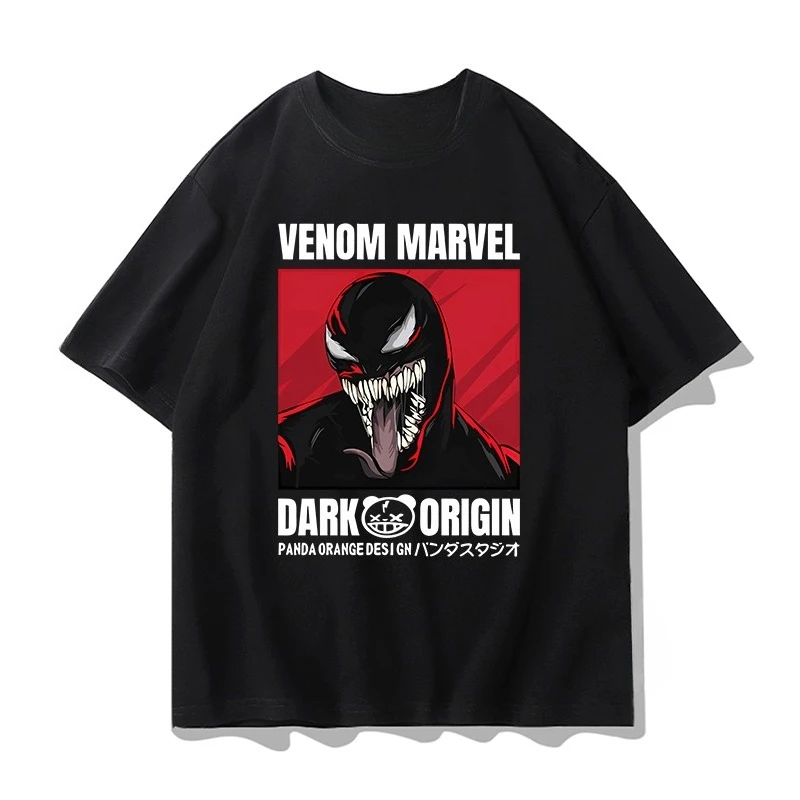 

Marvel Authorizes Venom Spider-Man Short-sleeved T-shirts for Men and Women in 2025 New Anime-related Clothing for Summer