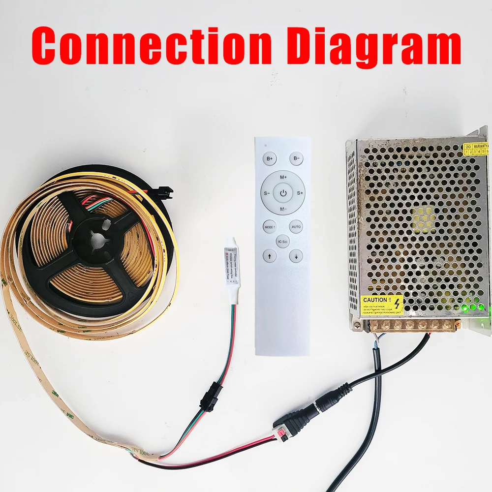 Kontroler LED do biegania i wody z 12-klawiszowym pilotem RF biały/czarny do WS2811 jednokolorowy płynący koński pasek pikselowy DC5V-24V