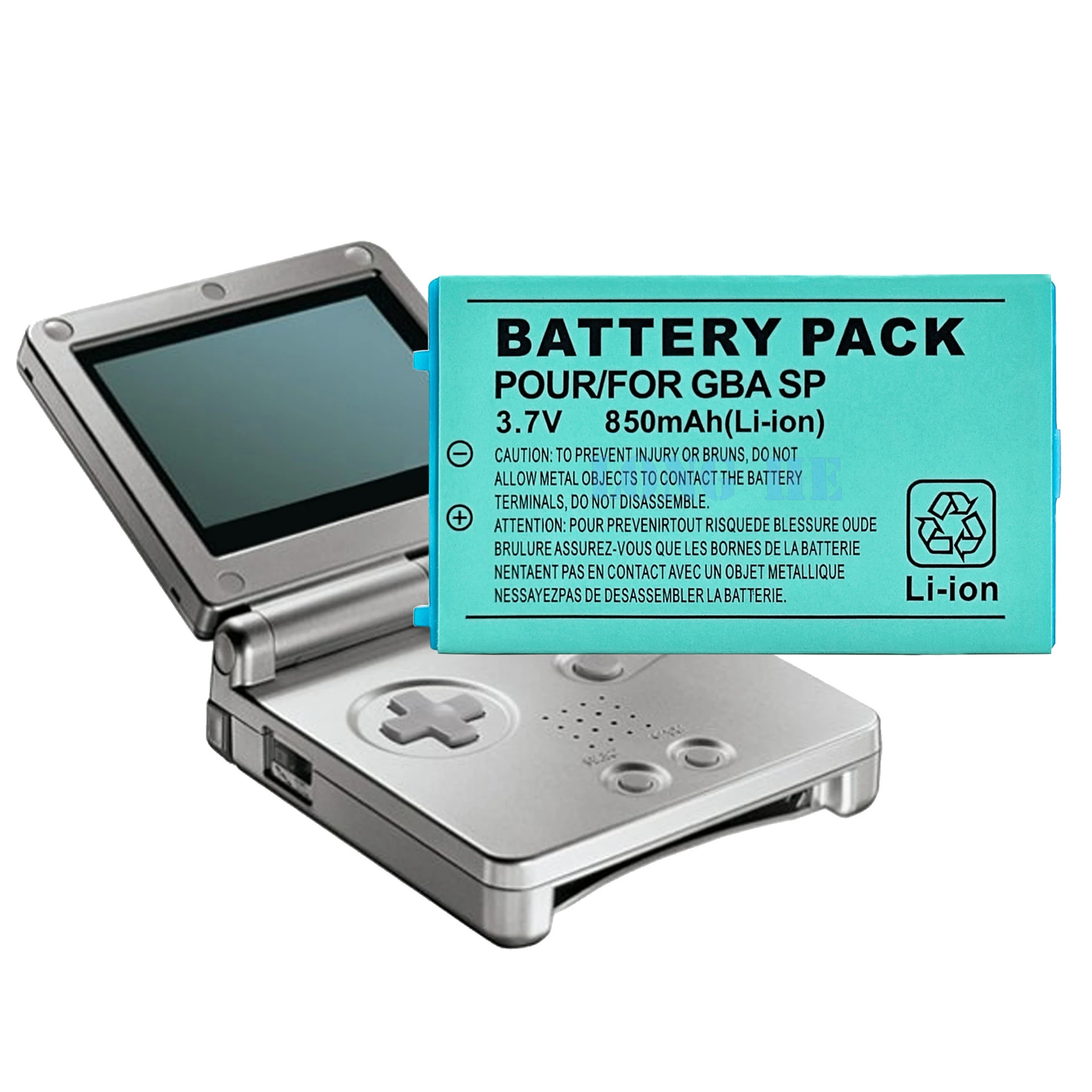 Rechargeable Lithium-ion Battery Pack with Screwdriver, 850mAh for Game Boy Advance for GBA SP 896C