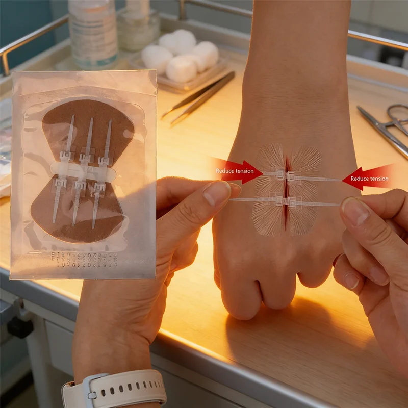 Suture-free Wound Closure Device Zipper Band-aid Painless Zip Suture Reducer Dressing Patches Band Aid for Outdoor Emergency Use