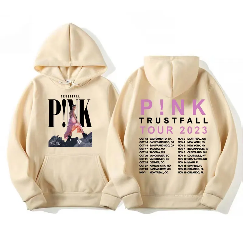 Singer Pink P! Nk Trustfall Album Tour 2023 Hoodie Men Women\'s Clothing Hip Hop Aesthetic Sweatshirt Fashion Fleece Hoodies Tops