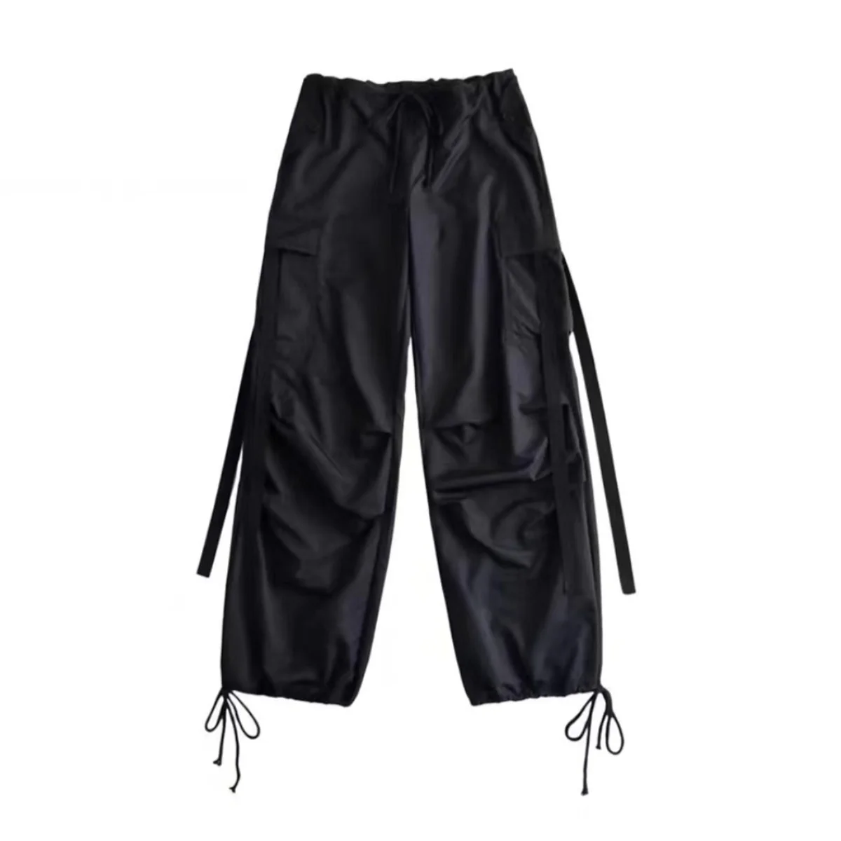 Red Cargo Pants Women Casual Joggers High Waist Loose Female Hip Hop Trousers Korean Punk Pants Funny Capri Pockets Pants Femme