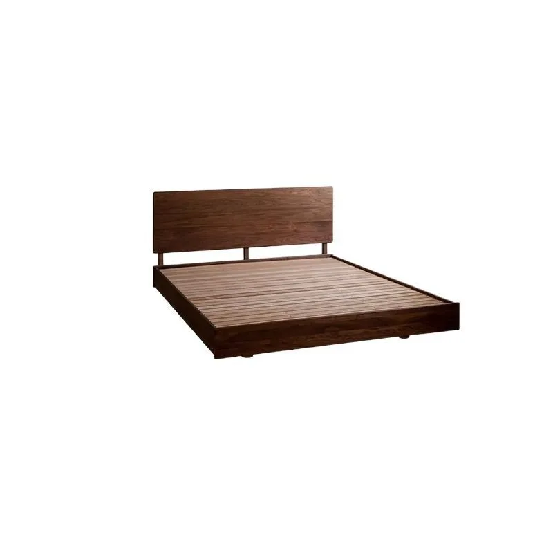 

Solid wood suspended bed, black walnut 1.5m double bed, Nordic simple log furniture
