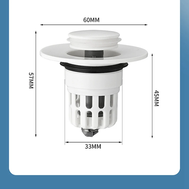 ユニバーサルバスルームシンク排水プラグ,フィルター要素,防臭,スクラブデザイン,3個