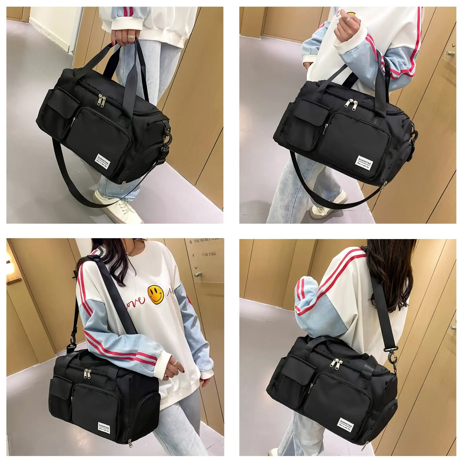 Mark royal Reise Segeltuch taschen Sporttasche für Frauen Reisetaschen wasserdichte Schulter Schuh fach Tasche Handtasche Drops hipping – Detail 10
