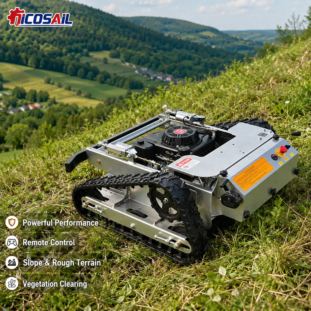 Remote Control Lawn Mower / Tracked Lawn Mower / Snow Plow / Brush Cutter / Slope / Farm / Vegetation Clearing
