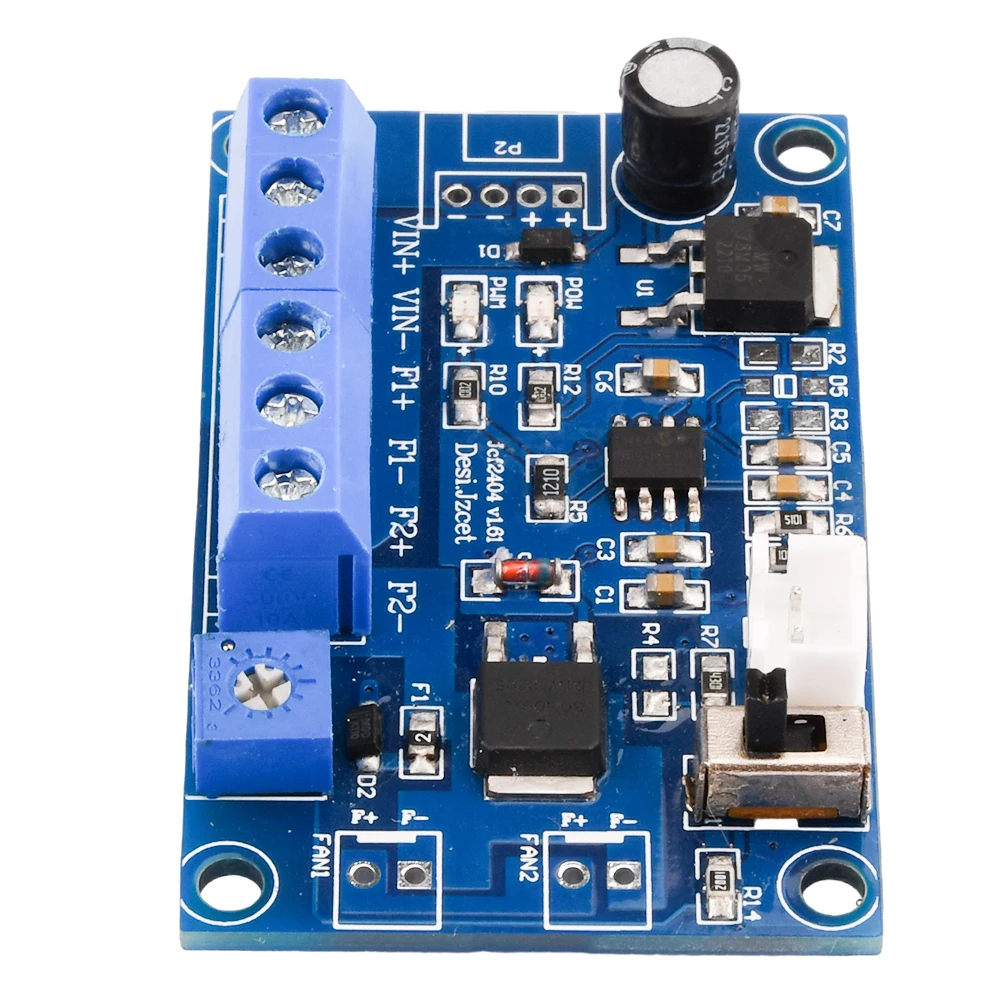 Control de temperatura del ventilador, módulo de regulación de velocidad del chasis con 2/3/4 cables, Pwm, regulador de velocidad del termostato, CC de 12V y 24V, JCF2404