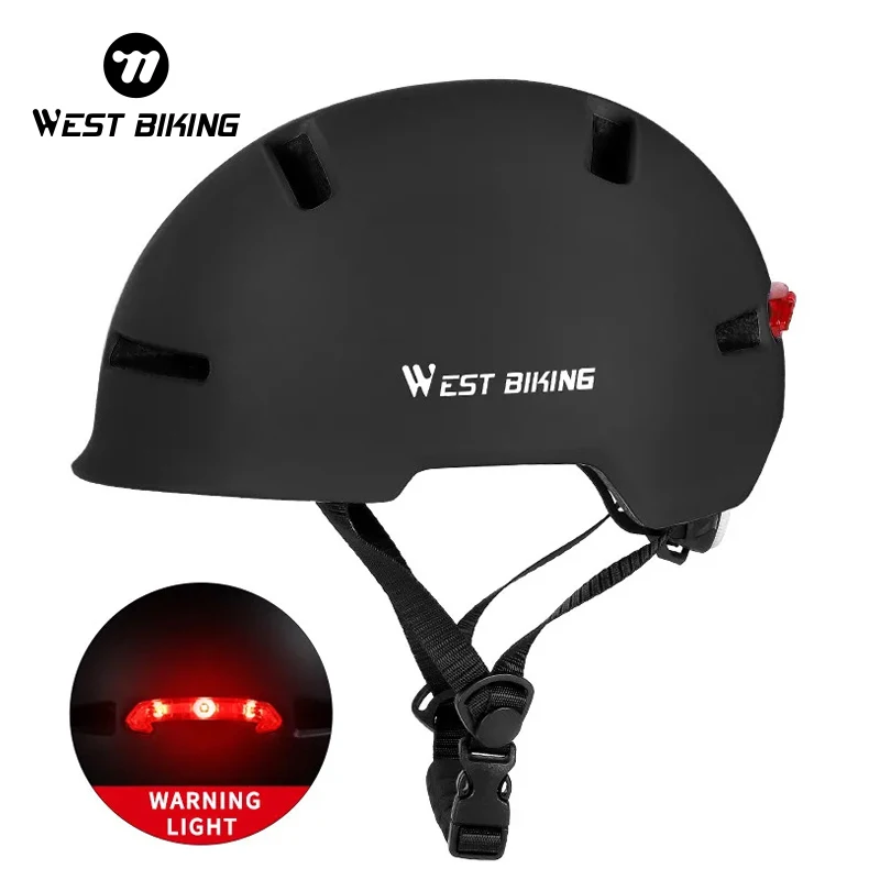 

WEST BIKING Bicycle Helmet LED Light Rechargeable MTB Road Electric Bike Helmet Motorcycle Scooter Men Women Cycling Safe Cap
