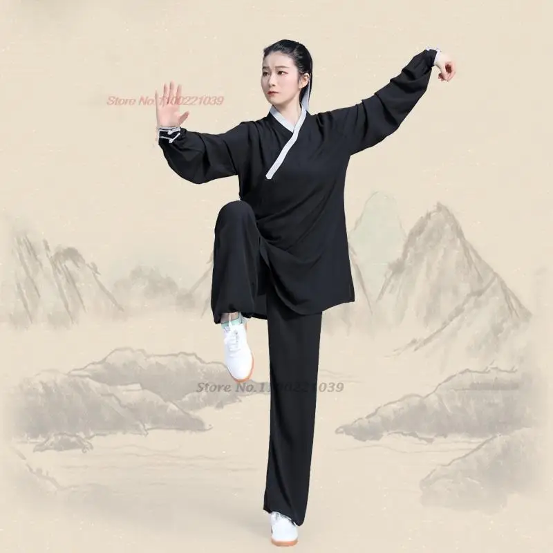 2024 chinese kung fu tai chi clothing martial arts taijiquan wushu uniform vintage tops+pants wing chun training exercise set