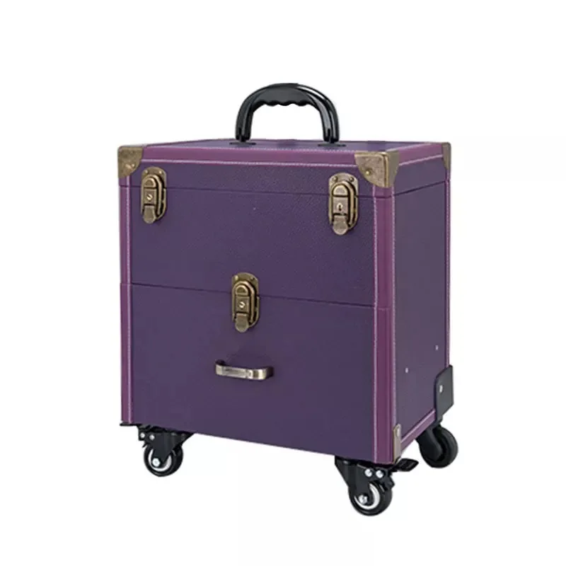 Trolley cosmetic case spinner wheels makeup dresser Beauty trolley luggage rolling suitcase professional  Large cosmetic bag New