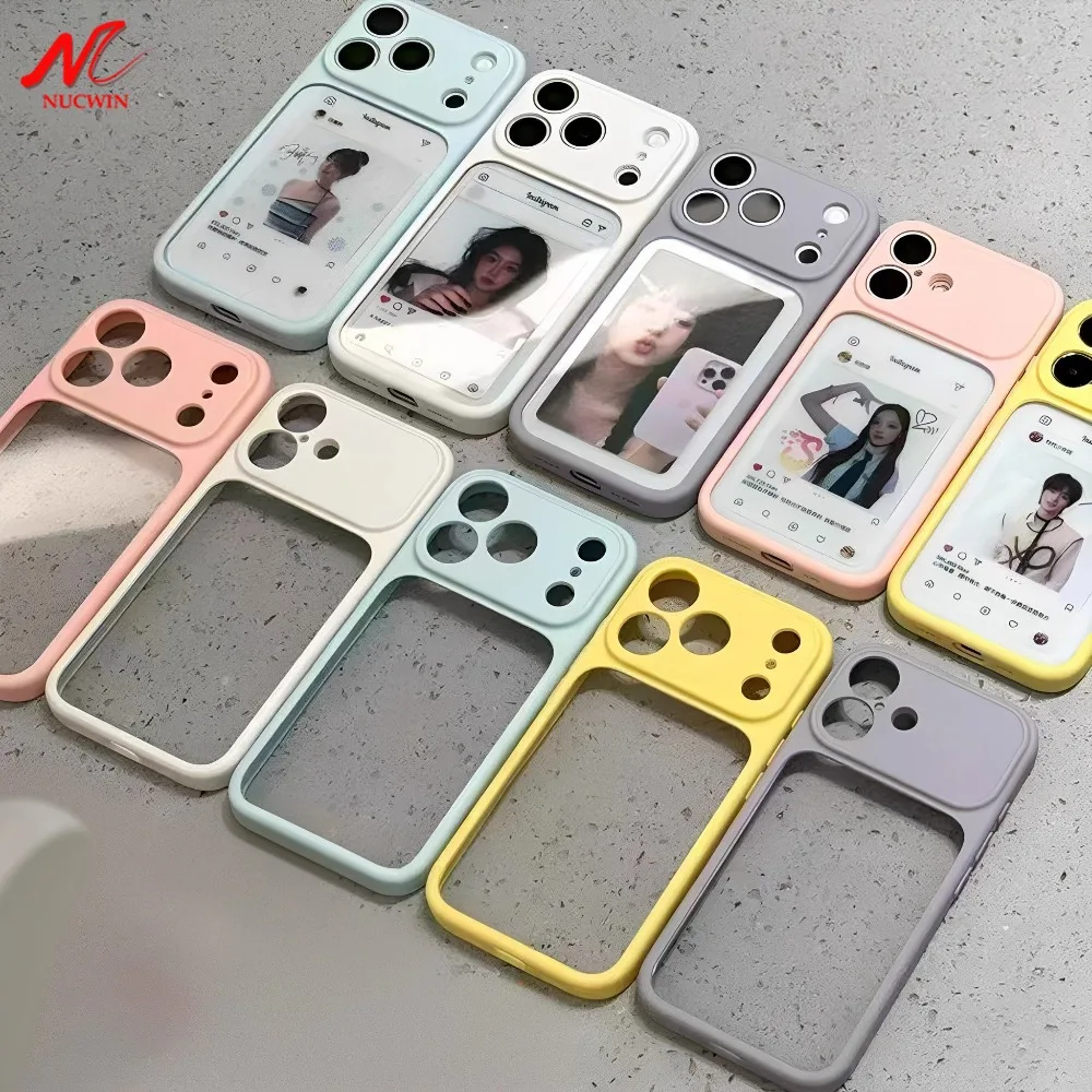 Imitate Upgrade 17Pro Transparente PC TPU Fotorahmen-Hülle für iPhone 17 16 15 14 13 12 11 Pro Max Plus Air 2 IN 1 Hybrid-Cover