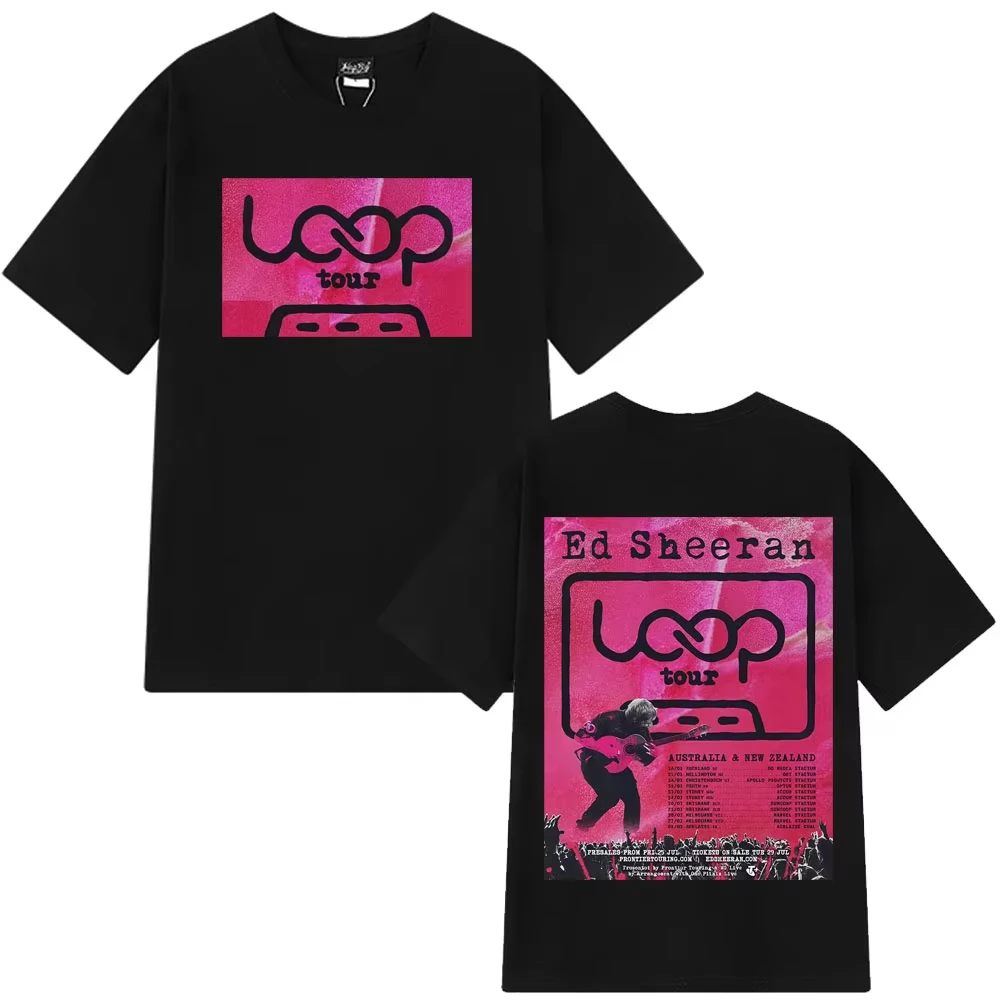Ed sheeran loop tour austrália e nova zelândia 2026 tour t camisa das mulheres dos homens camisetas estéticas verão casual fãs presentes
