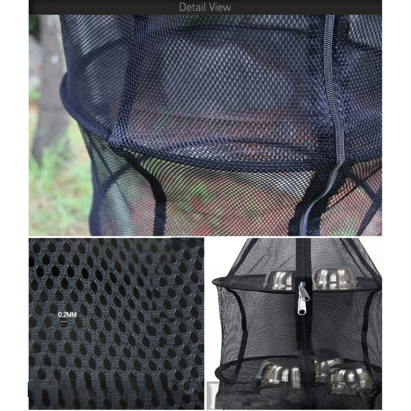 Outdoor Circulars Net with Mesh Drying Net Folding Outside 4 Layer Hanging Clothes Dryer Drying Net Outdoor Drying Mesh