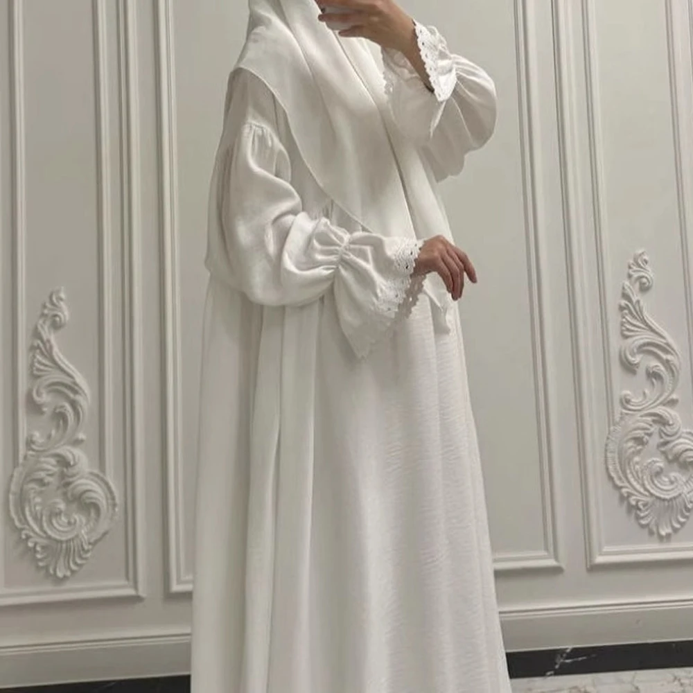 2025 Saudi Arabic Robe Kebaya Muslim Women Prayer Dress Dubai Abaya Turkey Kaftan Eid Jalabiya Islam Clothing Caftan Femme Gown