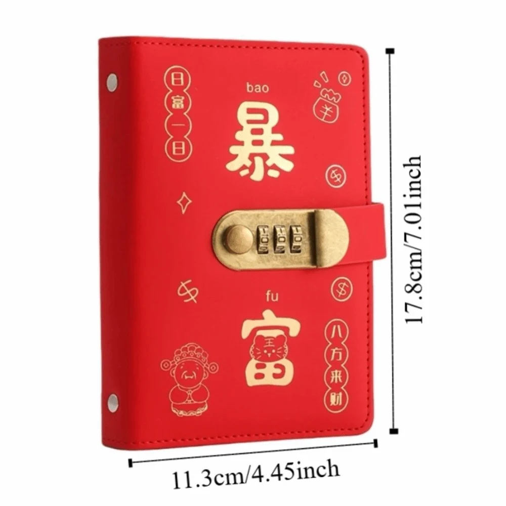 PU Leather Money Saving Book Large Capacity Reusable Money Saving Challenge Book Coded Lock Waterproof Money Storage Bag Ledger