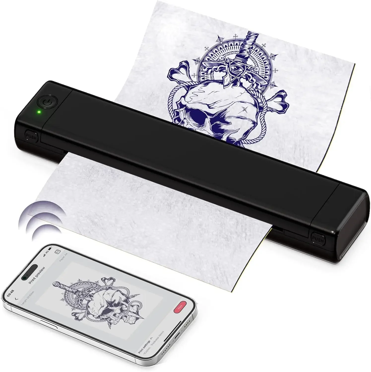 Phomemo M08F Tattoo Printer Wireless  bluetooth Tattoo Stencil Thermal Copier Printer Tattoo Transfer Machine for PadPhoneLaptop