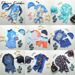 UPF50 Kids Swimwear for Boys Long Sleeve Rash Guard Set Sunscreen Cartoon Children Bathing Suit Swimming Suit Beach Clothes Baby