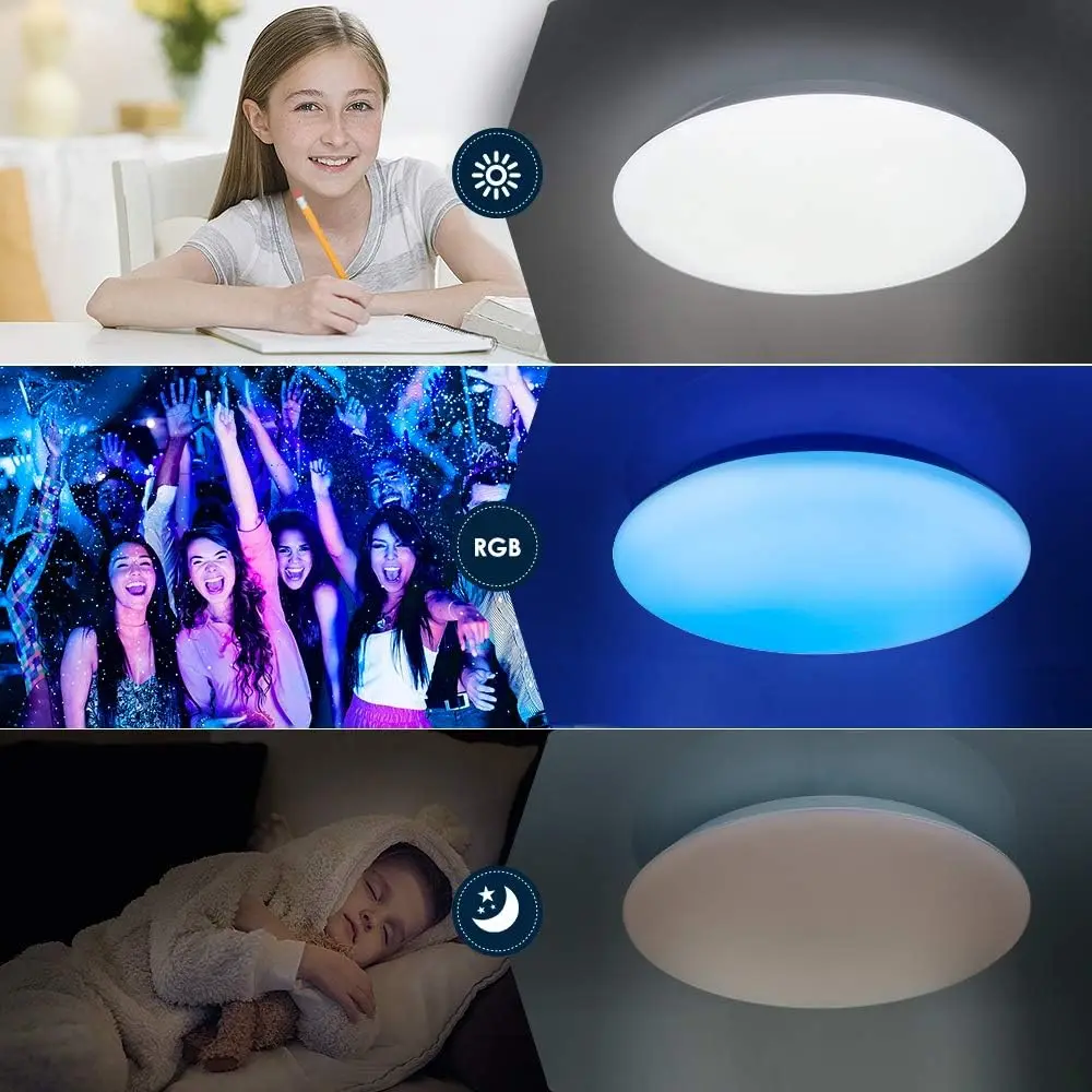 Modern RGB Ceiling Lamp LED Chandelier Lights 220V Room Decor Dimming Lustre Christmas Festival Ambiance Bedroom Living Room
