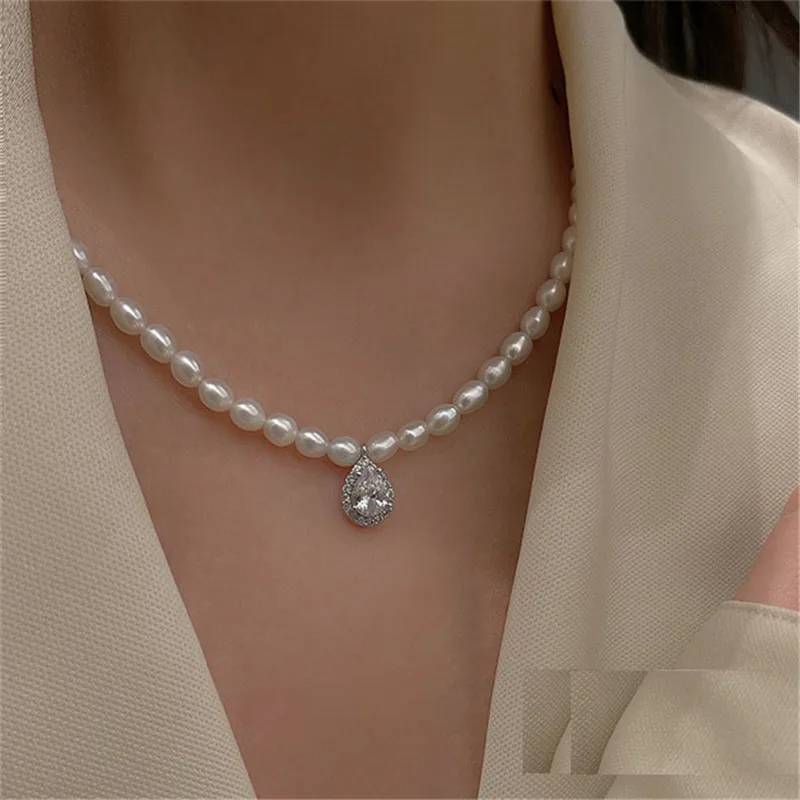 Super Beautiful Natural Pearl Double Necklace Luxury Pearl Pendant 2024 Fashion Women's Necklace Party Gift Jewelry Accessories