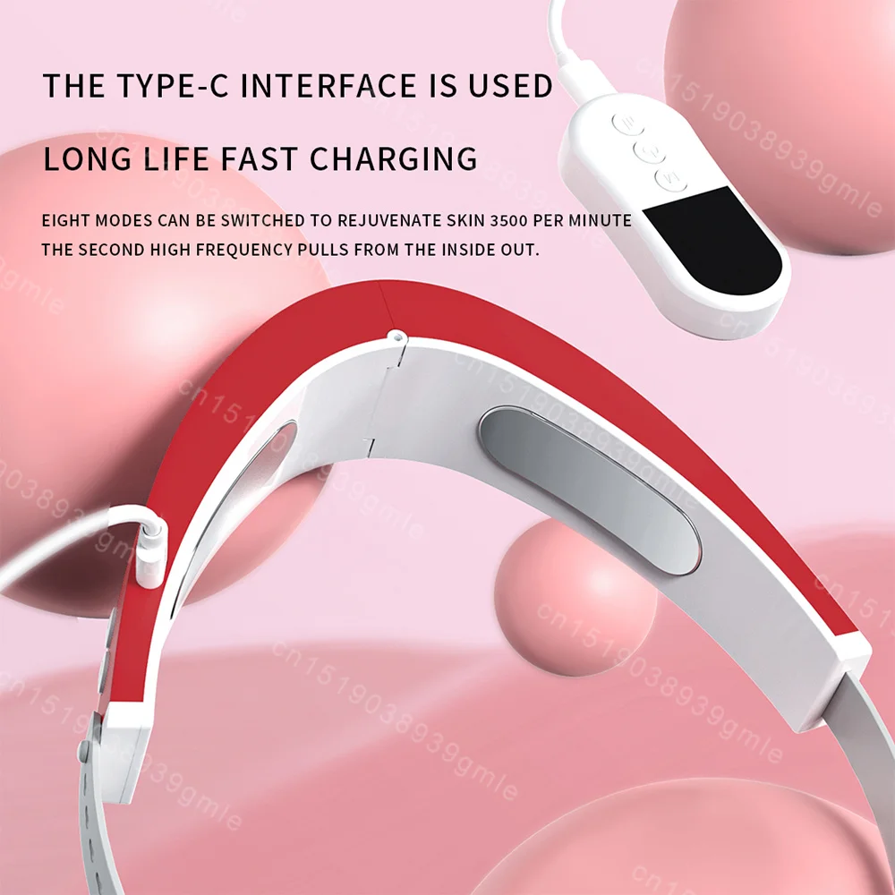 Vibration Chin-Up V Face Massager for Face EMS Facial Lifter Beauty Device Double Chin Remover V-Line Up Facelift Shaper Belt