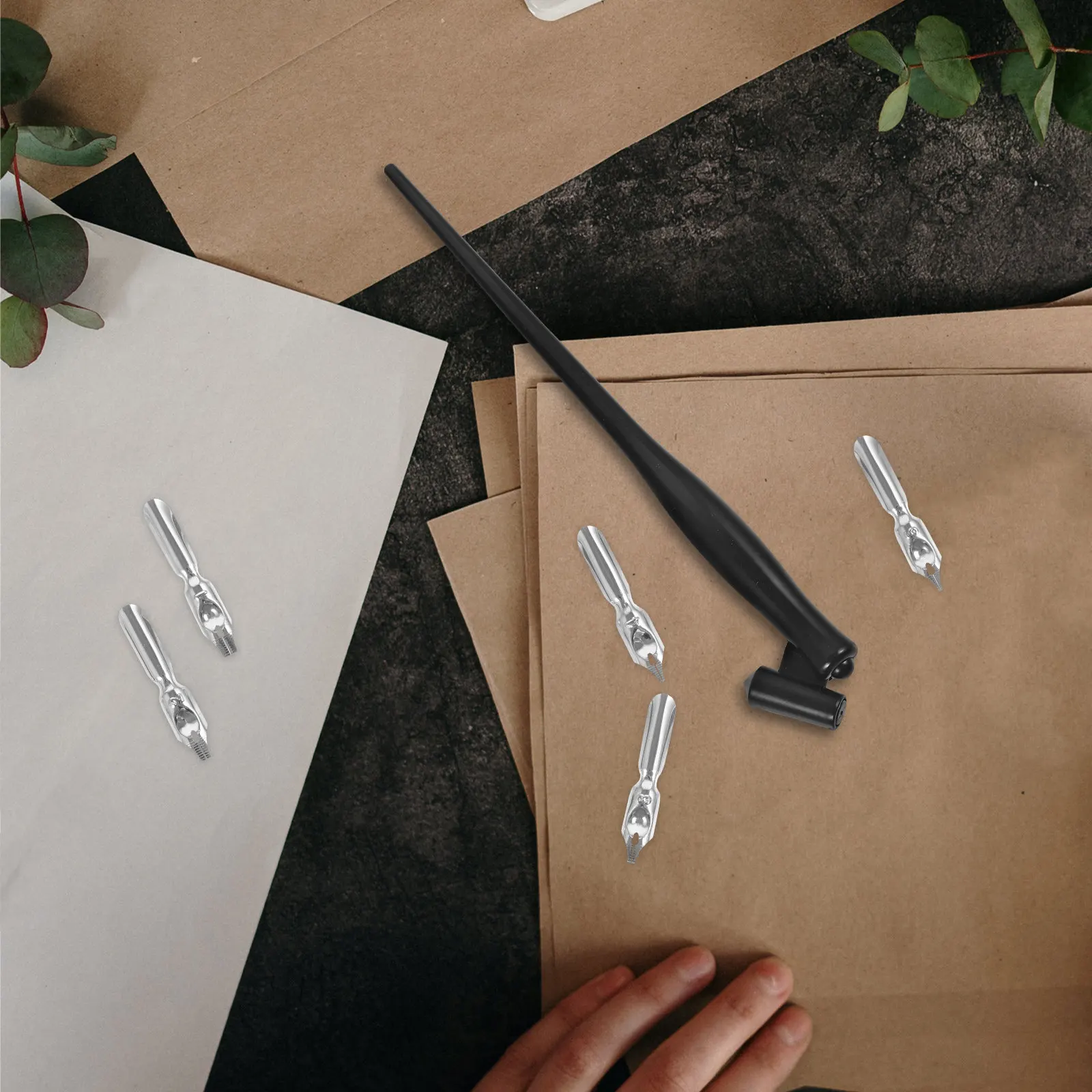 

1Set Metal Dip Pen Nibs Set Bent Tip Calligraphy Pen Gothic Art Flat Head for Drawing Writing Signature Practice