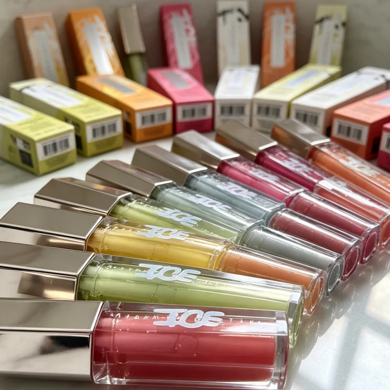 Popular Fruit Lip Makeup Multicolor Ice Cooling Lip Luminizer Lipstick Fruity Scent LipGloss Shine Non-Sticky Plumper Nourishing