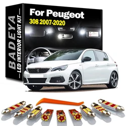 Sun Visor Lamp For Peugeot 308 MK1 MK2 I II 1 2 2007- 2016 2017 2018 2019 2020 LED Interior Dome Map Trunk Light Car Bulbs Kit