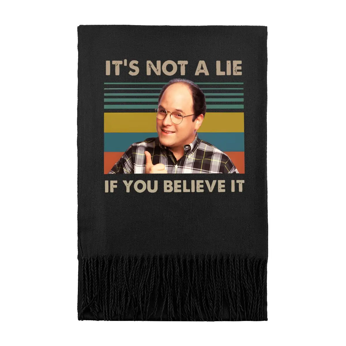 Believe It Humorous  Quote & Portrait Design 2025 New Fashion Scarf Warm Winter